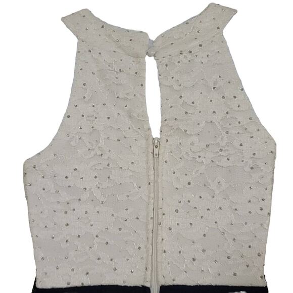 Blue and White Rhinestone Detailed Dress - Picture 6 of 8